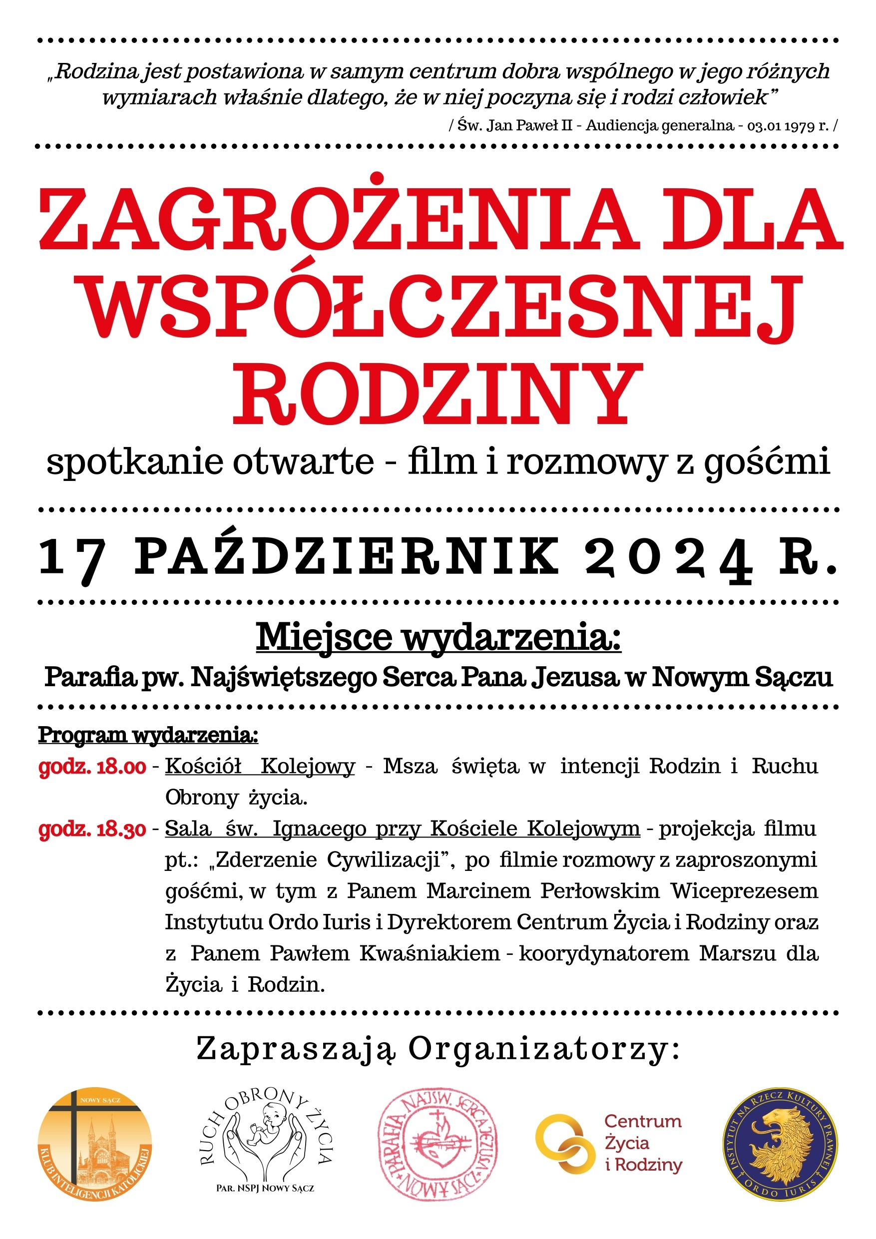Zagrożenia dla współczesnej rodziny. Spotkanie w Nowym Sączu